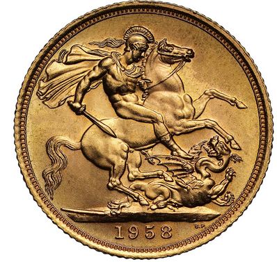 Złoty Suweren – Elżbieta II 1958