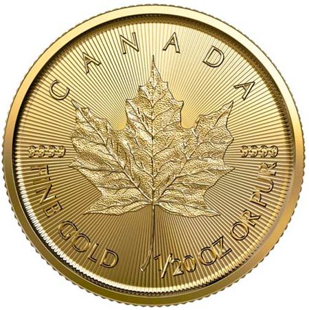 Kanadyjski Liść Klonowy 1/20 uncji złota